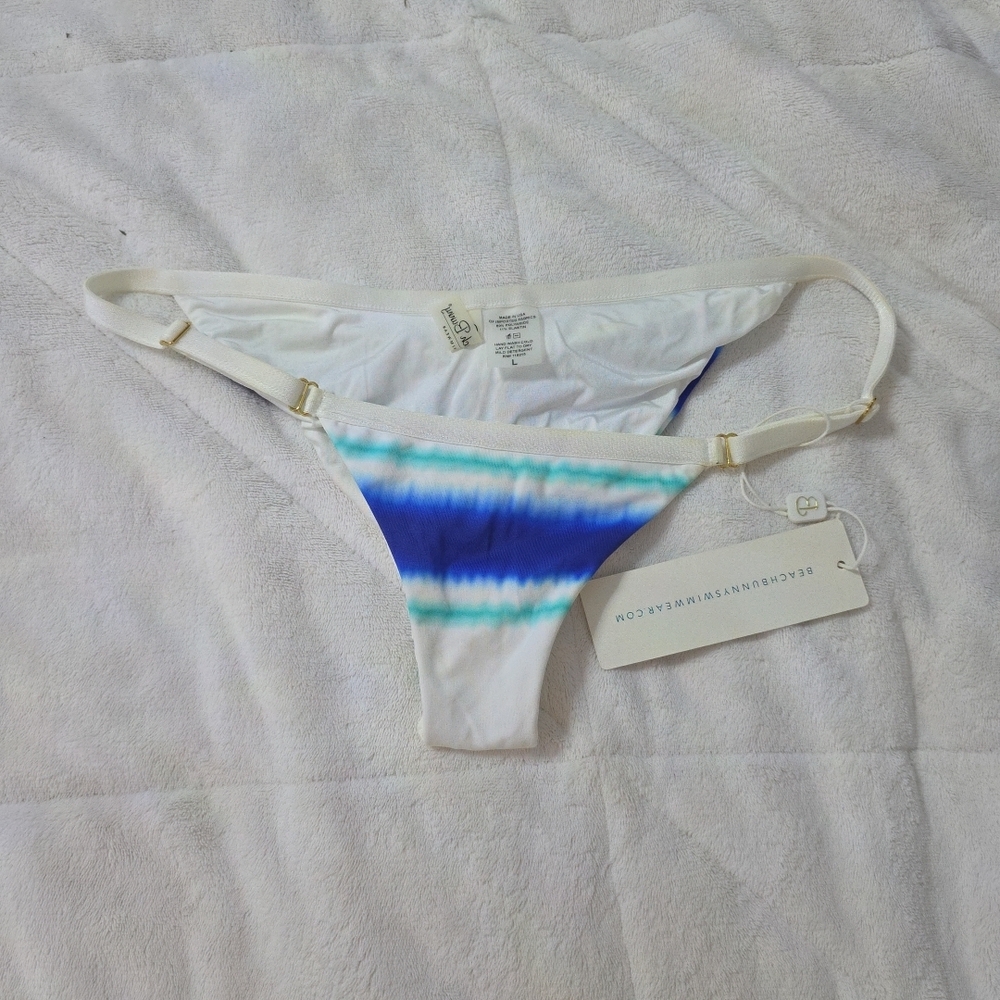 Beach Bunny Blue and White Bikini Bottom
